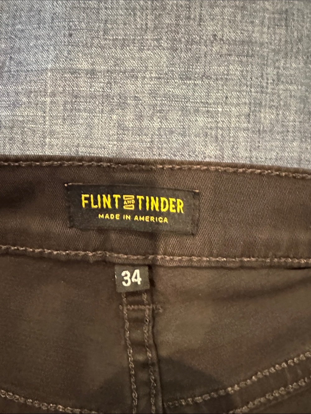 Flint & Tinder Men's Dark Brown 5-pocket straight Pants - Picture 3 of 4